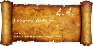 Lakatos Azár névjegykártya